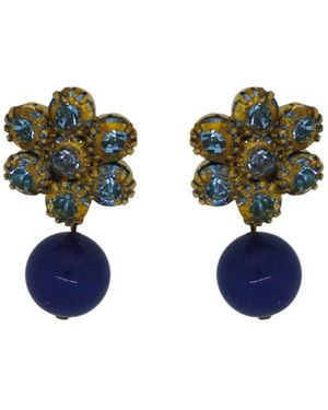 Vickisarge Danube Flower Drop Earrings - Black
