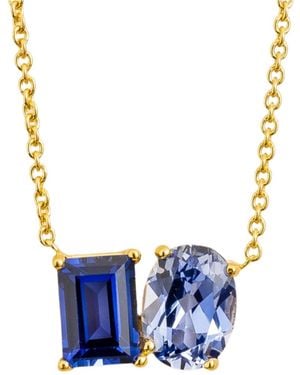 Juvetti Buchon Necklace Set With Sapphire - Blue