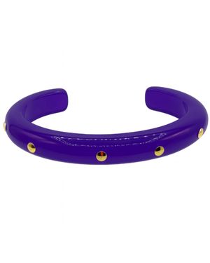 Michael Nash Jewelry Sonia Resin Small Studded Small Cuff - Purple