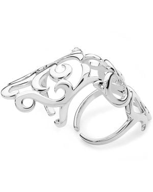 Lucy Quartermaine Solid Sterling Elements Air Armour Ring - White