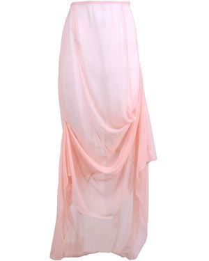 Natalia Petruch Sonia Silk Chiffon Draped Skirt - Pink