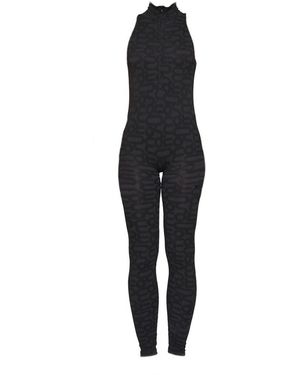 Monosuit Seamless High Neck Sleeveless Full Eco Bodysuit Americana - Black