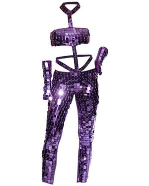 Harmonia Ny Discotika Mirrored Catsuit By Dani Watanabe - Purple