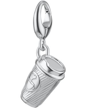 Lily Charmed Sterling Takeaway Coffee Cup Charm - White