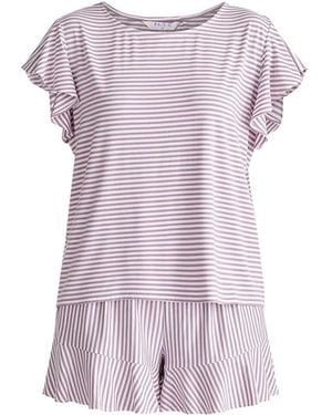 Paisie Frill Pyjama T-Shirt And Shorts - Purple