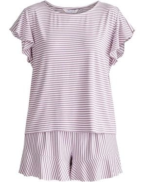 Paisie Frill Pajama T-Shirt And Shorts - Purple