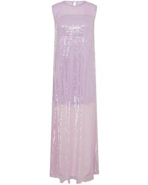 Sour Figs Sequined Sheer Gown - Purple