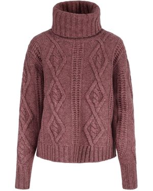 tirillm "Cornelia" Chunky Cable Knitted Jumper - Purple