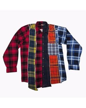 Zasta Studio Deconstructed Flannel Shirt E - Blue