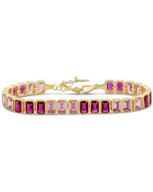 SHYMI Bezel-Set Coloured Emerald Tennis Bracelet - Pink