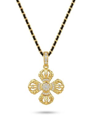 Ormiro Double Vajra Vermeil Pendant Necklace - Metallic