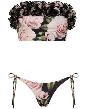 Nur Karaata Bloom Clara Short Waisted Bikini - Black