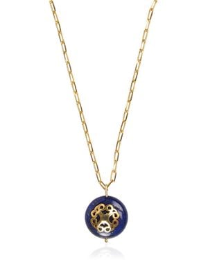 Lila Rasa Lapis Lazuli Necklace With Filigree - Metallic