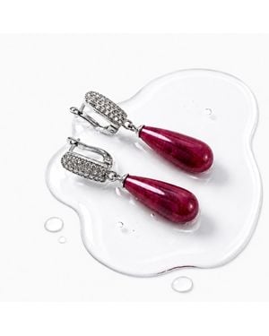 Najiba Cascade Earrings Ruby - Red