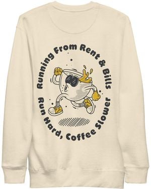 Anchor and Crew Neutrals Bone Gustatory Coffee Over Bills Cotton Blend Embroidered Sweatshirt - White