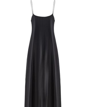 Úchè Crystal Staps Satin Slip Dress - Black