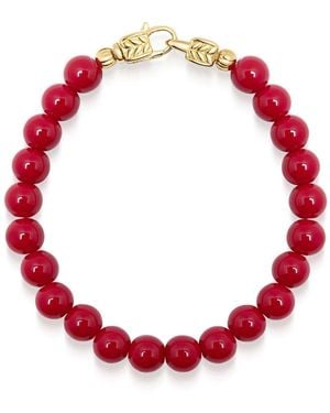 Nialaya Beaded Healing Bracelet With Lock - Red