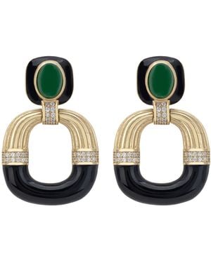 LÁTELITA London Deco Darling Drop Earrings Enamel - Green