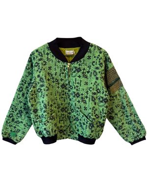 Transcend Nadia Kantha Bomber Jacket – Verdant Path - Green