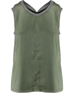 Silvia Serban Reversible Satin Top - Green