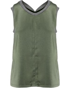Silvia Serban Reversible Satin Top - Green