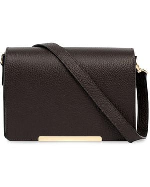 Apatchy London The Newbury Chocolate Leather Crossbody Bag - Black