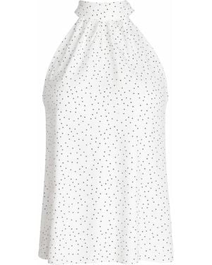 2KStyle Ivana Gathered Tie-Detailed Polka Dot Viscose Blouse - Blue