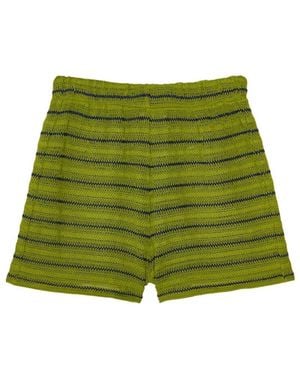 Thisisu Collection Solea Striped Knit Beachwear Shorts - Green