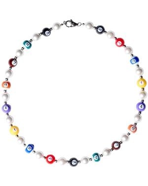 WHYAT Hand-Painted Billiard Pearl Necklace - Multicolour
