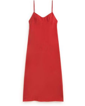 Thinking Mu Long Dress Cupro Dina - Red