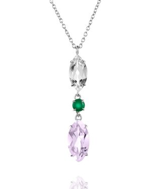Augustine Jewels Topaz & Amethyst & Agate Necklace - Metallic