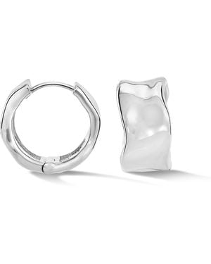 Dower & Hall Wide Waterfall Huggie Hoops - Metallic