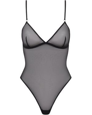 Hedonista Lingerie Mesh Bodysuit - Grey