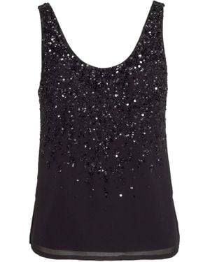 Rose & Nancy Selene Sequin Vest - Black