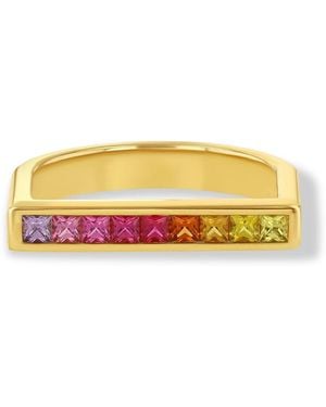 Jewelbird Sunset Sapphire U-Shaped Ring - Yellow