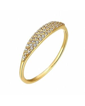 Spero London Pavé Sterling Slim Ring - Metallic