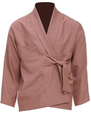 MOE Rose Wool Vest Jacket - Brown