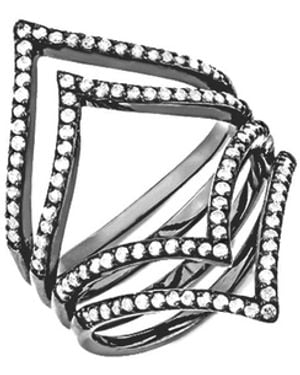 SALLY SKOUFIS Shine Ring With Made Cz Diamond Stimulant - White