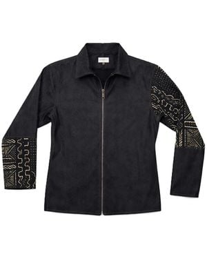 Zasta Studio Blended Denim Zipper Jacket - Black