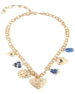 Saachi Mixed Charm Necklace - Metallic