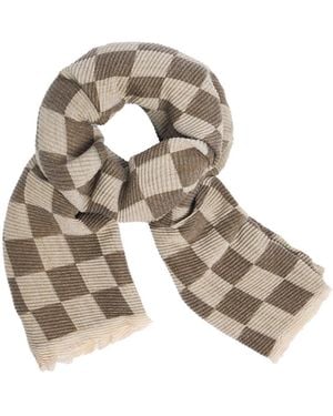 Saachi Crinkled Checkered Scarf - Metallic