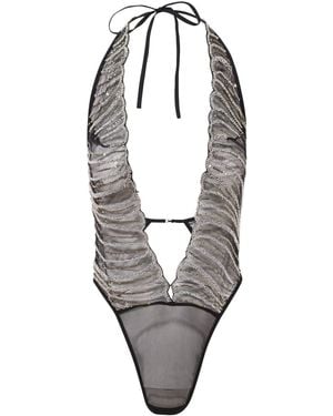 Belle -et-BonBon Edie Sparkling Showgirl Beaded Glitter Body - Metallic