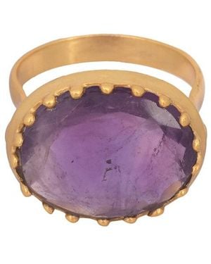 Opium Jewels Tudor Rose Cocktail Ring - Purple