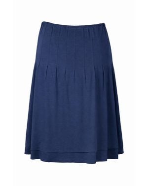 Conquista Pleated Jersey Midi Skirt With Elastic Waist - Blue