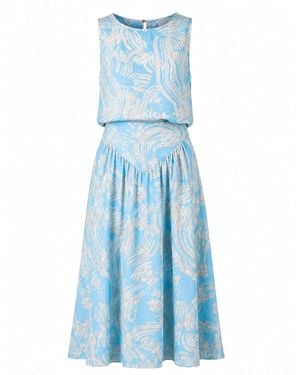 Oh!Zuza Neutrals Wide-Strap Top & Midi Skirt Set - Blue