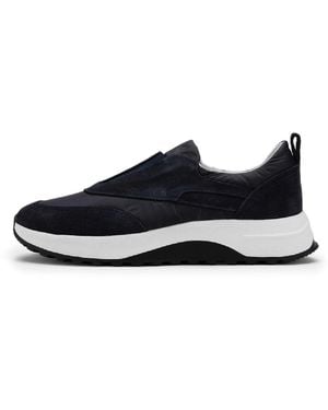 Ilvi Baar Suede Leather-Fabric Trainer - Black