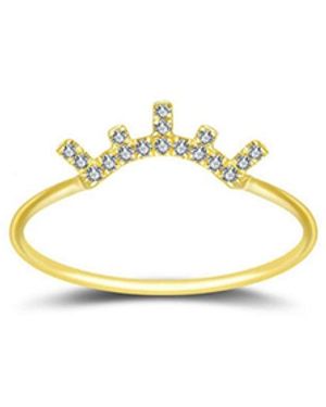 Genevieve Collection 18K Eyelash Shape Diamond Ring - Metallic