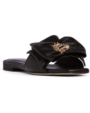 Beautiisoles by Robyn Shreiber Made in Italy Natia Leather Comfortable Sexy Work Evening Honeybee Jewel Mule - Black