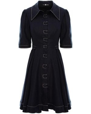 IZABELA MANDOIU Short Linen Dress - Black