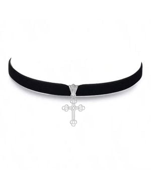 Leni James The Mini Billie Cross Choker - Black